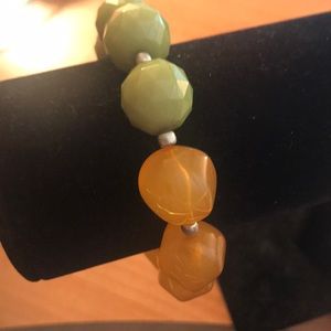 Green/orange beaded bracelet